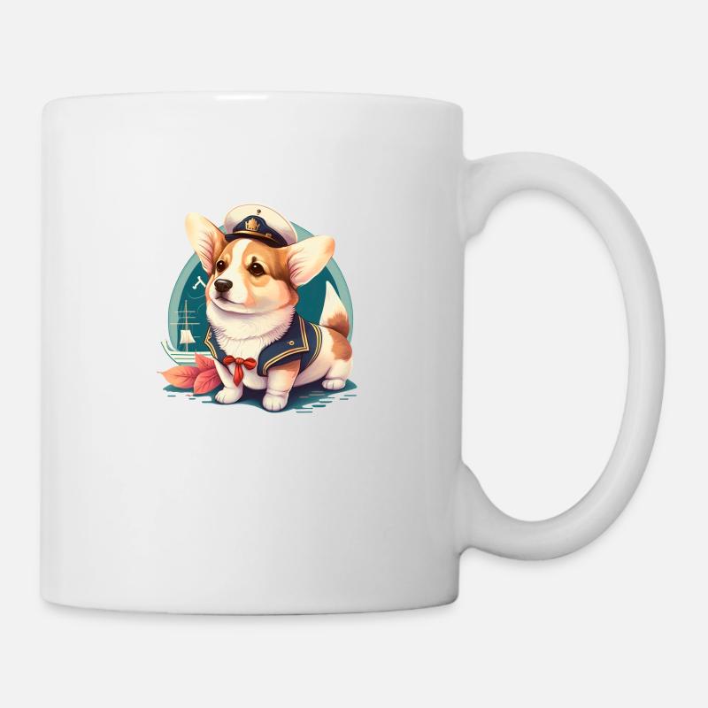 Corgi Matrose - Tasse - Weiß