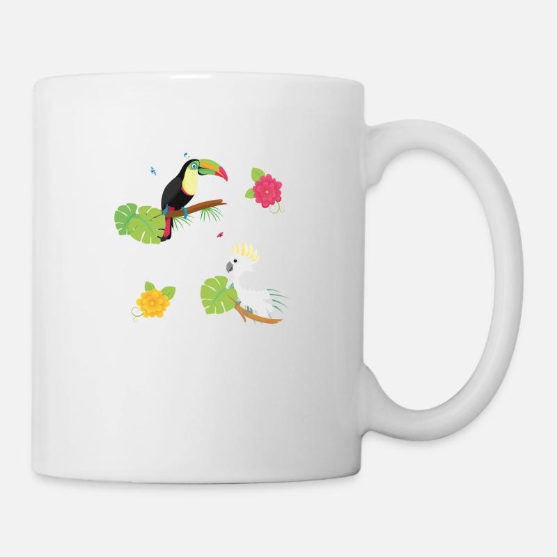 Oiseaux tropicaux - Mug blanc - blanc
