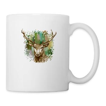 Hirsch - Tasse - Weiß - Rechts