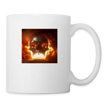 skull in hell in 3d render - Tasse - Weiß - Rechts