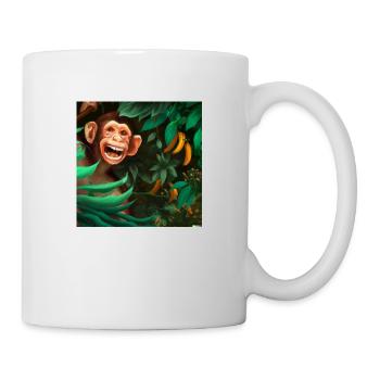 A laughing monkey in the jungle - Mug - white - Right