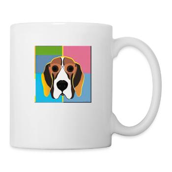 Pop Art Hund - Tasse - Weiß - Rechts