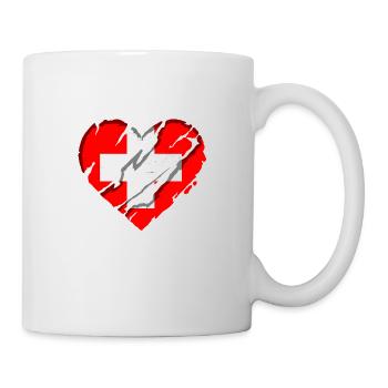 Suisse Flag Croix Vintage Occasion Look Suisse - Mug blanc - blanc - Droite