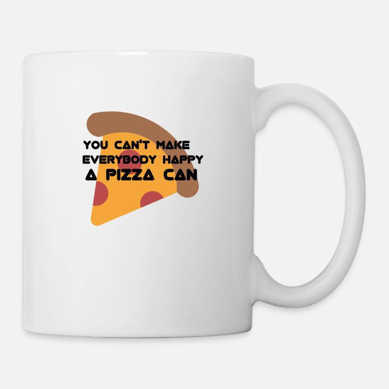 Fröhliche Pizza - Tasse - Weiß