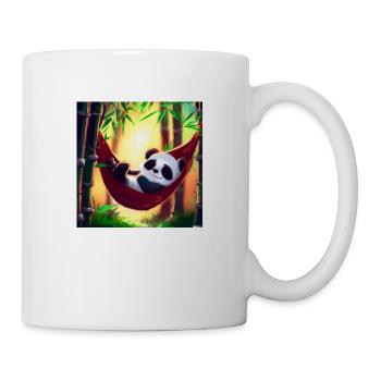 Cute panda bear in a hammock - Mug - white - Right