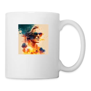 Une femme au soleil - Mug blanc - blanc - Droite