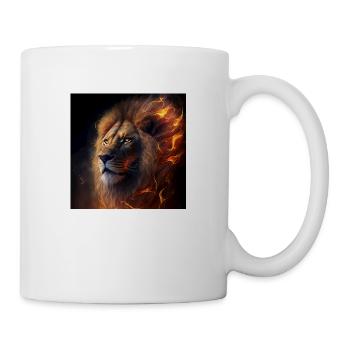 Flammender Löwe - Tasse - Weiß - Rechts