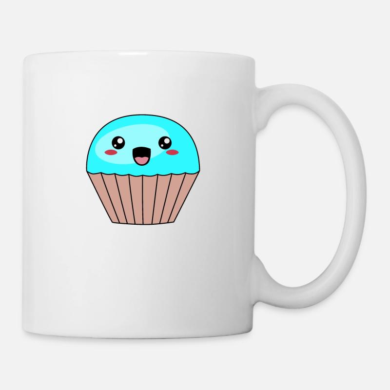 süßer blauer Muffin - Tasse - Weiß