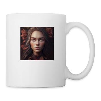 Weibsbild im Herbstlaub - Tasse - Weiß - Rechts