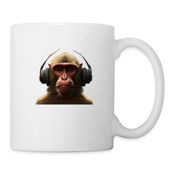 Monkey Headphone T-shirt - Mug - white - Right
