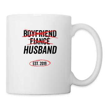 Boyfriend Fiancé Husband Est 2019 - Mug - white - Right