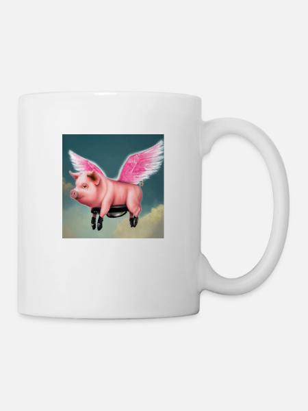 Fliegendes Schwein - Tasse - Weiß