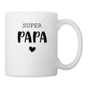 Super Papa mit Herz - Tasse - Weiß - Rechts