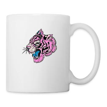 tigre tattoo tatouage rugit sauvage - Mug blanc - blanc - Droite