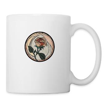 Rose façon vitrail - Mug blanc - blanc - Droite