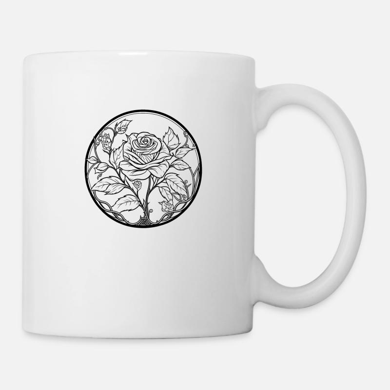 Eine Rose - Tasse - Weiß