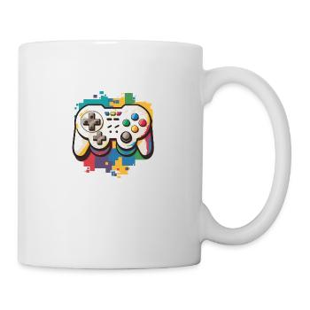 Ultra colorful video game controller - Mug - white - Right