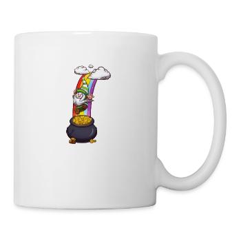 Leprechaun Gnome Falling In Gold Pot - Mug - white - Right