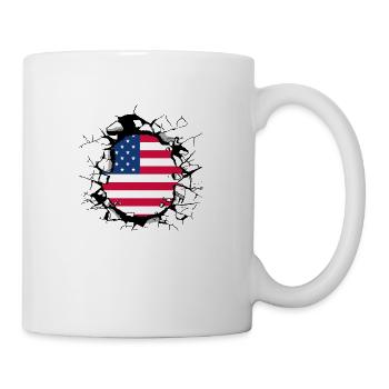 USA Flagge Amerika Fahne Stars & Stripes Patriot - Tasse - Weiß - Rechts