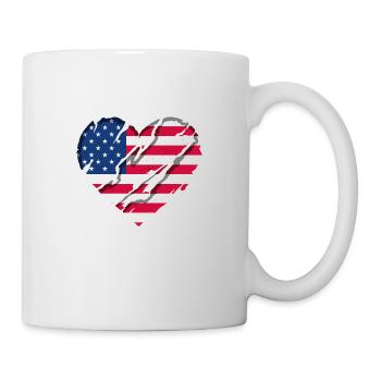 USA Flagge Amerika Fahne Stars & Stripes Patriot - Tasse - Weiß - Rechts