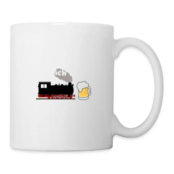 Eisenbahn Dampflok Bier Eisenbahner Zug - Tasse - Weiß - Rechts