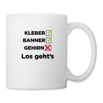 Kleber, Banner, Gehirn - Tasse - Weiß - Rechts