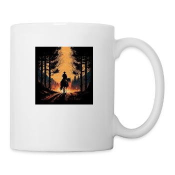 Un Cowboy au coucher du soleil - Mug blanc - blanc - Droite