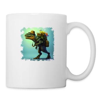 Un Dino T-Rex de randonnée et d’alpinisme - Mug blanc - blanc - Droite