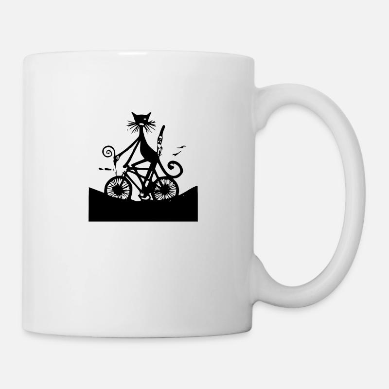 Le chat noir irréel - Mug blanc - blanc