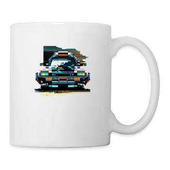 Voiture futuriste en design pixel 8 bits - Mug blanc - blanc - Droite