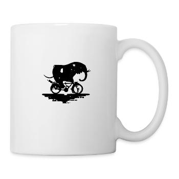Elephant riding a bike - Mug - white - Right