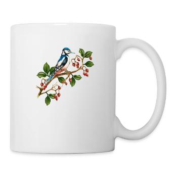 Bunter Vogel - Tasse - Weiß - Rechts