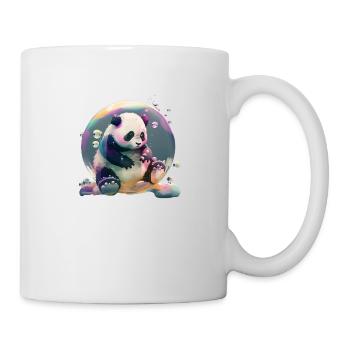 Panda ours joue avec des bulles de savon en détail - Mug blanc - blanc - Droite