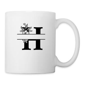 Personalisierter Blumenbuchstabe H - Tasse - Weiß - Rechts