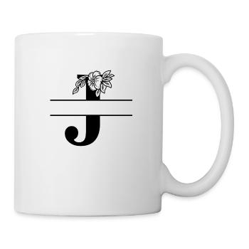 Personalized floral letter J - Mug - white - Right