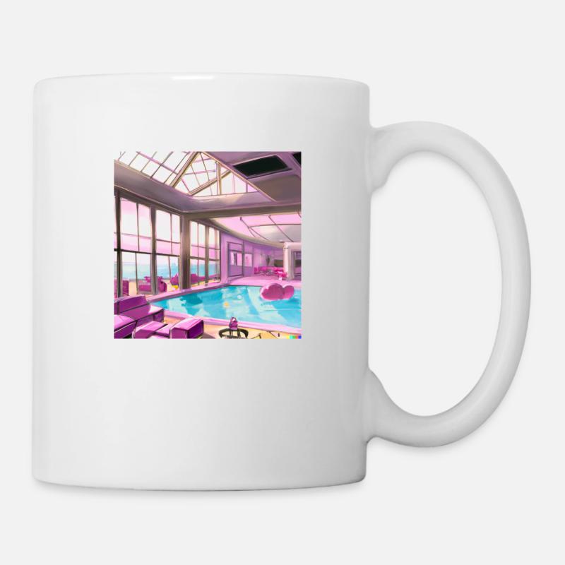 Salon avec piscine - Mug blanc - blanc