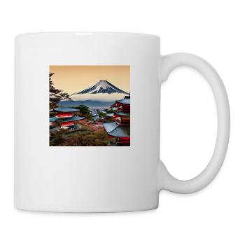 Mount Fuji in Digital Art - Tasse - Weiß - Rechts