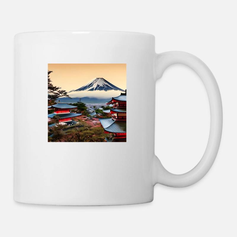 Mount Fuji in Digital Art - Tasse - Weiß