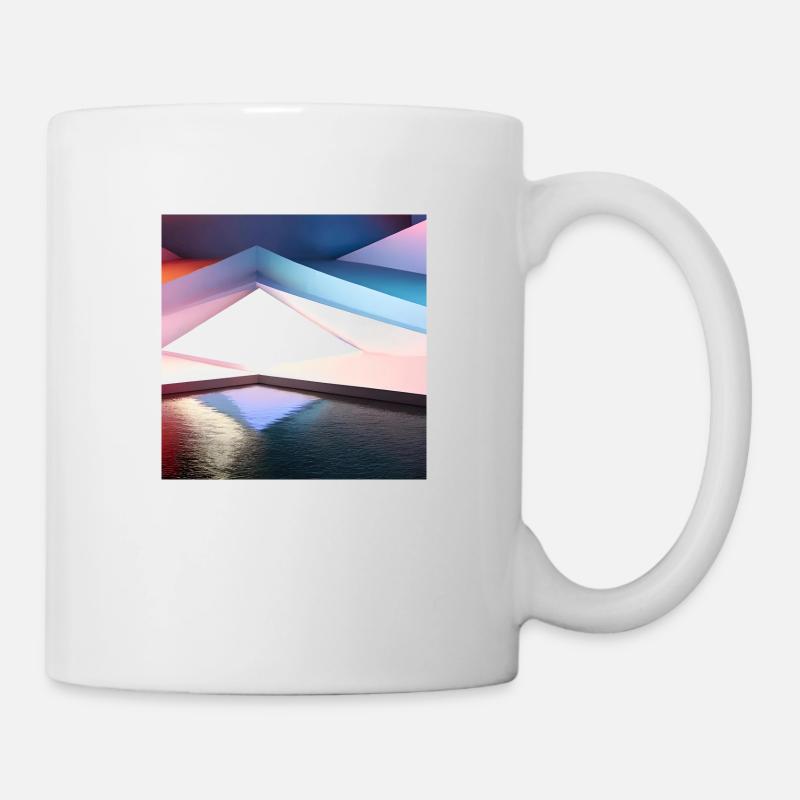 Geometrisch, 3D Digital Art Design - Tasse - Weiß