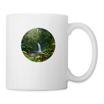 Waterfall in the rainforest - Mug - white - Right