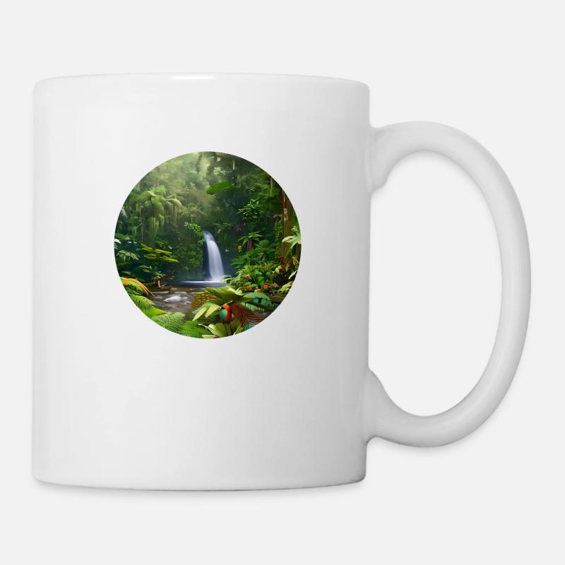 Wasserfall im Regenwald - Tasse - Weiß