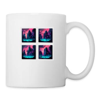 strange new world city im cyber punk style in neon - Tasse - Weiß - Rechts