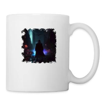 Dunkler Beschützer in der City mit Neonlicht - Tasse - Weiß - Rechts
