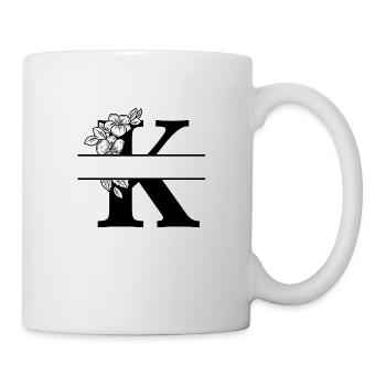 Personalized floral letter K - Mug - white - Right