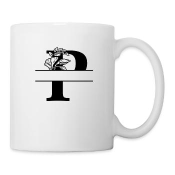 Personalisierter Blumenbuchstabe P - Tasse - Weiß - Rechts
