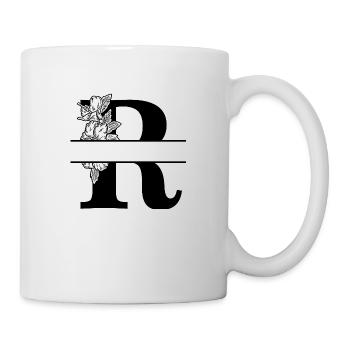 Personalized floral letter R - Mug - white - Right