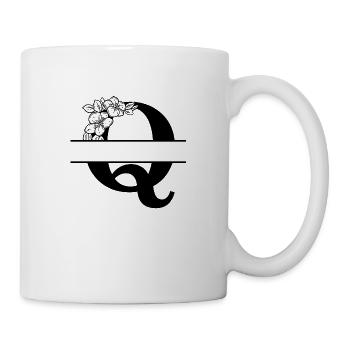 Personalized floral Q letter - Mug - white - Right