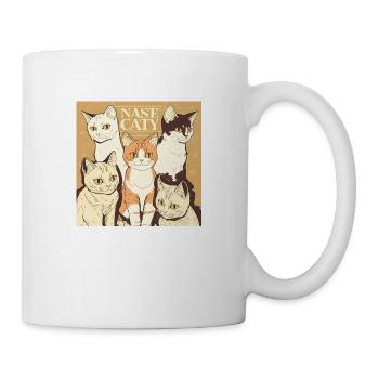 NASE CATY : DIE FÜNF MITSCHULDIGEN KATZEN - Tasse - Weiß - Rechts