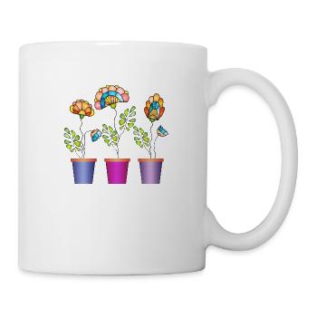 Blumen - Tasse - Weiß - Rechts