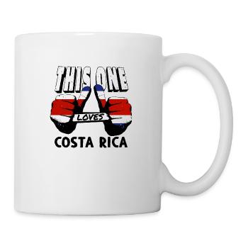 Costa Rica Flagge Used Look Fahne Vintage Heimat - Tasse - Weiß - Rechts